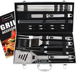 28pc BBQ Accessories Set With Thermometer - The Very Best Grill Gift On Birthday Wedding - Heavy Duty Stainless Steel Grill Set In Case For Outdoor Cooking Camping Grilling Smoking 14 28pc BBQ Accessories Set With Thermometer - The Very Best Grill Gift On Birthday Wedding - Heavy Duty Stainless Steel Grill Set In Case For Outdoor Cooking Camping Grilling Smoking -Peugeot Shop 51MTCeAu6ZL. AC