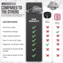 Metal Herb Grinder Knurled Top For Stronger Grip 2-Piece 2.7" (Grey) -Peugeot Shop 51MVEW12PTL