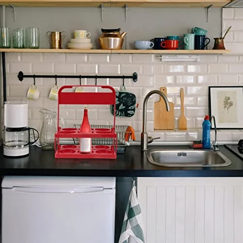 For Holding Storage Food Rack Beverage Bottles Craft Party Carrier Organizer Container Wine Carrier- Bottle Plastic Gift Drinks Wedding Holders Basket Halloween Take Out Delivery 2 For Holding Storage Food Rack Beverage Bottles Craft Party Carrier Organizer Container Wine Carrier- Bottle Plastic Gift Drinks Wedding Holders Basket Halloween Take Out Delivery - Image 2