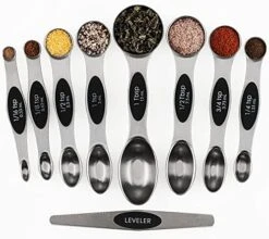 Magnetic Measuring Spoons Set Of 9 Stainless Steel Stackable Dual Sided Teaspoon Tablespoon For Measuring Dry And Liquid Ingredients Fits In Spice Jars -Peugeot Shop 51MWyTKvOjL. AC