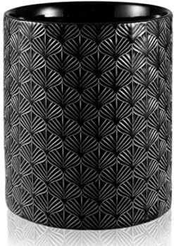 MEIGUI Kitchen Utensil Holder, Ceramic Utensil Crock Large Utensils Holder For Countertop, Black -Peugeot Shop 51MdHvJsCCL. AC