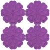 Silicone Coasters Trivet Mats For Hot Dishes, Pot Holders, Flexible Kitchen Trivets Pads For Table, Hot Pots And Pans (Set Of 4, Purple)
