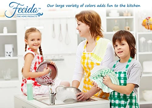 Classic Dark Kitchen Dish Towels With Hanging Loop - Heavy Duty Absorbent Dish Clothes - European Made 100% Cotton Tea Towels - Set Of 4, Red 3 Classic Dark Kitchen Dish Towels With Hanging Loop - Heavy Duty Absorbent Dish Clothes - European Made 100% Cotton Tea Towels - Set Of 4, Red - Image 3