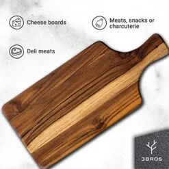 Bros – Teak Wood Chopping, Cutting And Serving Board – Fine Sustainable Wood – Professional And Home Use – Ideal Presentation For All Your Dishes – 18 X 40 Cm. -Peugeot Shop 51MnKh9z5qL