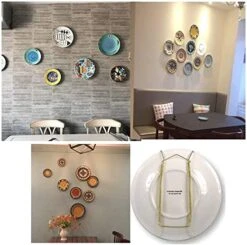 Plate Hanger 10" U Type Stainless Steel Plate Hangers Invisible Wall Hooks For Walls Compatible Decorative Plates Hooks Dish Display Holder Golden 2PCS -Peugeot Shop 51MnaFsYNeL