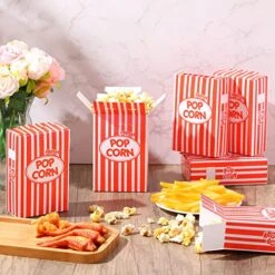 200 Pcs Paper Popcorn Boxes 1 Oz Close Top Oil Proof Disposable Popcorn Container 6 X 4 X 2 Inch Red And White Stripes Leak Proof Popcorn Boxes For Party Movie Party Theater Night Carnival Birthday -Peugeot Shop 51MqFPTCWwL
