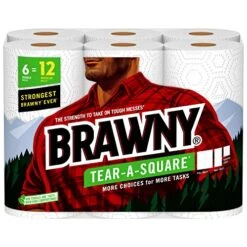 ® Tear-A-Square® Paper Towels, 6 Double Rolls = 12 Regular Rolls