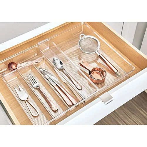 Linus Expandable Kitchen Drawer Organizer For Silverware, Spatulas, Gadgets - Clear 5 Linus Expandable Kitchen Drawer Organizer For Silverware, Spatulas, Gadgets - Clear - Image 5