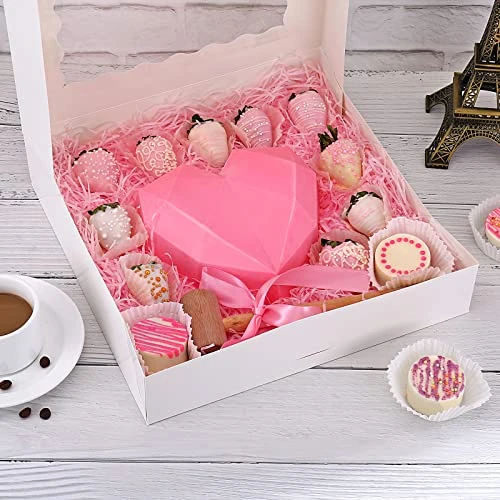 20-Pack Pie Boxes 12" x 12" x 2.5", Bakery Boxes With Window, White Cookie Boxes, Auto-Popup Treat Boxes For Pies, Muffins, Donuts And Pastries 3 20-Pack Pie Boxes 12" x 12" x 2.5", Bakery Boxes With Window, White Cookie Boxes, Auto-Popup Treat Boxes For Pies, Muffins, Donuts And Pastries - Image 3