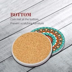 Absorbing Stone Mandala Ceramic Coasters For Drinks Cork Base With Holder, For Friends Funny Birthday Housewarming Apartment Kitchen Bar Decor, Suitable For Wooden Table, Coffee Table, Set Of 8 10 Absorbing Stone Mandala Ceramic Coasters For Drinks Cork Base With Holder, For Friends Funny Birthday Housewarming Apartment Kitchen Bar Decor, Suitable For Wooden Table, Coffee Table, Set Of 8 -Peugeot Shop 51N5yq3bHEL