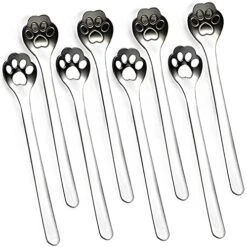 8-Pack Cat Paw Spoon 18/10 Stainless Steel Teaspoons, Sugar, Coffee, Cake, Dessert, Ice Cream Spoon Stirring Spoon, 5.9 Inch