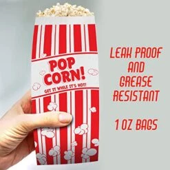 Popcorn Bags Coated For Leak/Tear Resistance. Single Serving 1oz Paper Sleeves In Nostalgic Red/White Design. Great Movie Theme Party Supplies Or For Old Fashioned Carnivals & Fundraisers! (500) -Peugeot Shop 51ND92O8mZL