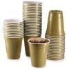 50 Pack - 16 Oz Disposable Gold Plastic Cups Big Party Cup Perfect For Birthday Party's Tableware