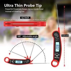 WAFA Instant Read Meat Thermometer, Waterproof Ultra Fast Cooking Thermometer With Bottle Opener Backlight And Calibration, Digital Food Thermometer For Kitchen, Outdoor Cooking, Grill And BBQ 7 WAFA Instant Read Meat Thermometer, Waterproof Ultra Fast Cooking Thermometer With Bottle Opener Backlight And Calibration, Digital Food Thermometer For Kitchen, Outdoor Cooking, Grill And BBQ -Peugeot Shop 51NFBMcyJFL
