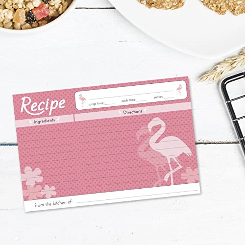 Pink Flamingo Design Set Double Sided Family 4x6 Recipe Cards, Set Of 50 2 Pink Flamingo Design Set Double Sided Family 4x6 Recipe Cards, Set Of 50 - Image 2