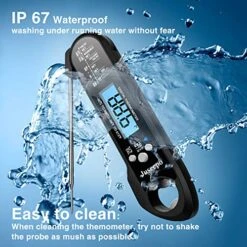 Instant Read Waterproof Meat Thermometer - 2s Instant Read Ultra Fast Cooking Thermometer With Backlight & Calibration.Best Kitchen Food Thermometer For Cooking, Outdoor Grill And BBQ(Black) -Peugeot Shop 51NPjEPlCTL
