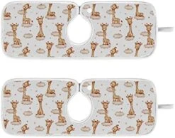 Kcldeci 2 Pack Faucet Mat Splash Guard For Kitchen Sink,Giraffes Clouds And Stars 23x5 Inch Faucet Handle Drip Catcher Tray Absorbent Mat Fast Dry Mat For Kitchen, Bathroom -Peugeot Shop 51NQIU xuEL. AC