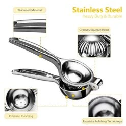 Lemon Squeezer Stainless Steel Manual Fruit Squeezer, Citrus Squeezer Fruit Juice Reamer Fast Handle Press Tool, Manual Juicer Perfect For Juicing Oranges, Pomegranate, Lemons & Limes -Peugeot Shop 51NSIfbYQyL