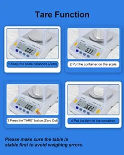 Precision Lab Scale 1000gx0.01 Gram Resolution, 10mg LCD Lab Analytical Scale/Kitchen Scale/Medicine Scale/Industrial Scale/Gold Scales（Support Printing） -Peugeot Shop 51NV5F4DysL