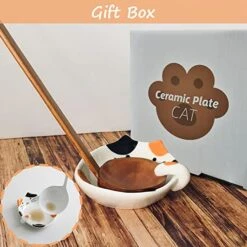 Cat Spoon Rests For Kitchen Counter, Ceramic Spoon Holder For Stove Top, Utensil Coffee Spoon Rest, Kawaii Kitchen Accessories & Ring Dish Decor - Jewelry Tray & Spoon Rest For Tableware Table Food -Peugeot Shop 51NVHJRM0hL