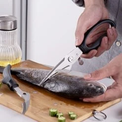 Poultry Shears Heavy Duty Professional Kitchen Scissors Stainless Steel, Easily Snipping Through Skin And Crunching Bones, Locking Hinge To Take Apart Easy To Clean Dishwasher Safe (Black Gray) -Peugeot Shop 51NVcEepH6L