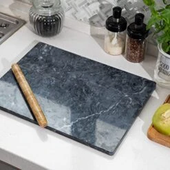 Marble Pastry Board 16x12 Inch Cutting Board Marble Serving Tray For Cheese Perfect For Keep The Dough Cool And Chocolate Tempering Easy To Clean Sleek Design, Gray -Peugeot Shop 51NcB0hEVnL