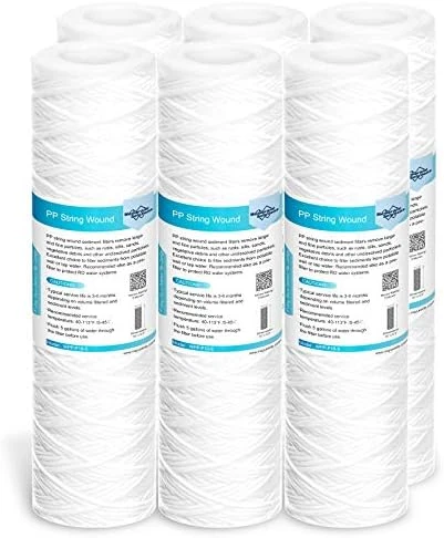 Membrane Solutions 5 Micron 10"x2.5" String Wound Whole House Water Filter Replacement Cartridge Universal Sediment Filters For Well Water - 6 Pack 6 Membrane Solutions 5 Micron 10"x2.5" String Wound Whole House Water Filter Replacement Cartridge Universal Sediment Filters For Well Water - 6 Pack - Image 6