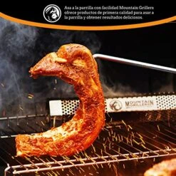 Pigtail Food Flipper Set - 17 & 12 Inch Meat Hooks & Turners With Steel Shafts & Color Coded Handles - Use In Place Of Tongs, Spatula & Meat Fork For BBQ Ribs, Steak, Chicken, Sausage, Vegetables -Peugeot Shop 51NdeZLmfaL