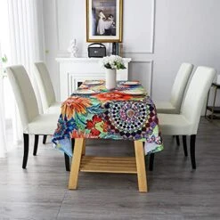 Tablecloth, Original Design Hand Drawing Art Print Table Cloth, Washable Water Resistance Microfiber Decorative Rectangle Table Cover (Tape 8, 60"x84") -Peugeot Shop 51NdsifwFwS