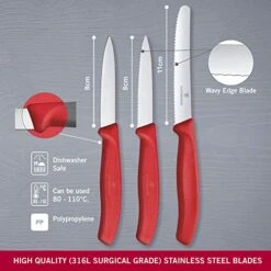 Victorinox Paring Knife Set, Red, Size M -Peugeot Shop 51NkX7r6REL