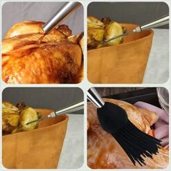 Stainless Steel Turkey Baster Commercial Grade Quality Silicone Bulb Including 2 Marinade Injector Needles And Basting Brush -Peugeot Shop 51NmUaNi3jL
