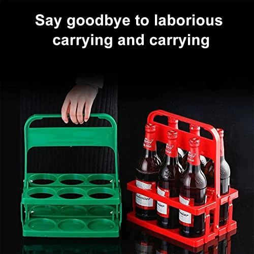 CASCAB Plastic Beer Portable Folding Basket Basket Foldable 6-Pack Beer Bottle Caddy Bucket Holder For Daily Use,C 2 CASCAB Plastic Beer Portable Folding Basket Basket Foldable 6-Pack Beer Bottle Caddy Bucket Holder For Daily Use,C - Image 2