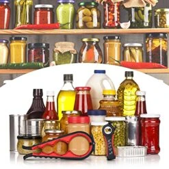 5 In 1 Multi Function Bottle Jar Opener Kit,Non Slip Safe Cut Can Lid Grip Opener,Suitable Manual Can And Jar Opener Handheld For Children,Arthritis,Women,Elderly,Kitchen & Restaurant -Peugeot Shop 51Nua0Zx84S