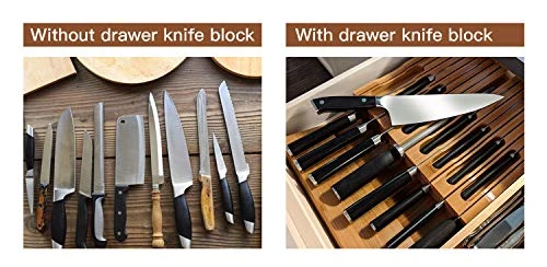 In-Drawer Bamboo Knife Block, Drawer Knife Set Storage, Knife Organizer And Holder With Slots For 16 Knives And 1 Sharpening Steel (Not Included)-Kitchen Drawer, Counter Top 3 In-Drawer Bamboo Knife Block, Drawer Knife Set Storage, Knife Organizer And Holder With Slots For 16 Knives And 1 Sharpening Steel (Not Included)-Kitchen Drawer, Counter Top - Image 3