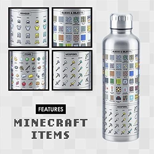 Paladone , 500ml, Minecraft Metal Water Bottle | Officially Licensed Gaming Merchandise 3 Paladone , 500ml, Minecraft Metal Water Bottle | Officially Licensed Gaming Merchandise - Image 3