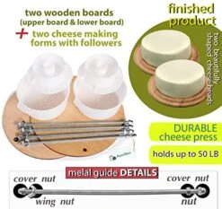 Wooden Cheese Press Diameter 11.2 In And 2 Cheese Making Forms 45 Oz Pressure Up To 50 Pounds Colorless 11 Wooden Cheese Press Diameter 11.2 In And 2 Cheese Making Forms 45 Oz Pressure Up To 50 Pounds Colorless -Peugeot Shop 51Nyr0D2yIL