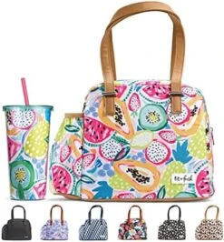 + Fresh Laketown Insulated Lunch Bag, Cooler Bag, For Women, Reusable Lunch Box, Perfect For Work, School, Beach & More, Black Cheetah -Peugeot Shop 51O qlmh3IL. AC