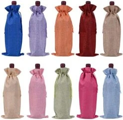 Burlap Wine Bags With Drawstrings, Wine Gift Bags - Reusable Bottle Bags Perfect For Travel, Wedding, Birthday, Housewarming And Dinner Party(Red) 15 Burlap Wine Bags With Drawstrings, Wine Gift Bags - Reusable Bottle Bags Perfect For Travel, Wedding, Birthday, Housewarming And Dinner Party(Red) -Peugeot Shop 51O0NiemkCL. AC