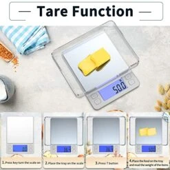 Itchen Food Scale, Used For Cooking, Jewelry, Baking, Tare Function, 3000g/0.1g High Precision Digital Scale, With 2 Trays, LCD Display -Peugeot Shop 51O0Q8PoobL