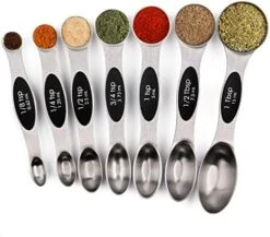 Magnetic Measuring Spoons Set Of 7 Stainless Steel Metal Double Sided Teaspoon Tablespoon For Dry And Liquid Ingredients -Peugeot Shop 51O2RD0ETUL. AC