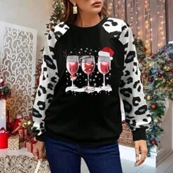 Womens Crewneck Sweatshirt Cute Loose Tops Christmas Print Long Sleeve Fashion Sweatshirts Pullover Top Fall Clothes -Peugeot Shop 51O47h3hkwL