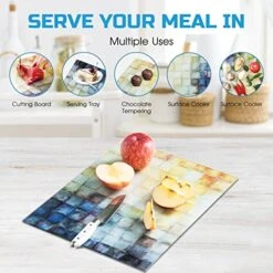 Glass Cutting Board, 16 * 12 Inch Set Of 1 Tempered Glass Cutting Board, Decorative Square Marble Chopping Board For Kitchen, Scratch, Heat, Shatter Resistant Cutting Mat (Mosaic) -Peugeot Shop 51O5OnkDz2L