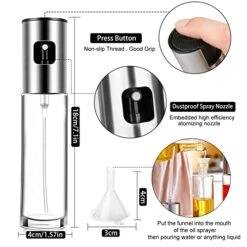 Oil Sprayer For Cooking, Kitchen Olive Oil Dispenser Mister, Portable Oil Sprayer For Air Fryer,Oil Spray For Salad, BBQ,Baking, Roasting,Grilling,Frying