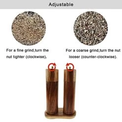 Vake Wooden Salt And Pepper Grinder Set,8 Inch Manual Salt And Pepper Mill, Adjustable Coarseness And Refillable,Acacia Wood Pepper Grinder For Your Kitchen[Set Of 2] -Peugeot Shop 51OI7A1xhrS