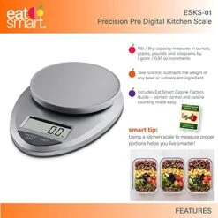 ESKS-01 Precision Pro Digital Kitchen Scale, Silver -Peugeot Shop 51OMQ386TdL