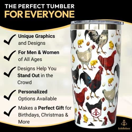Chicken Gifts For Chicken Lovers Chickens Travel Coffee Mug W/Slider Lid | 20oz Spill Proof Insulated Coffee Tumbler | Chicken Mug | Great Gift For Birthday Or Christmas 5 Chicken Gifts For Chicken Lovers Chickens Travel Coffee Mug W/Slider Lid | 20oz Spill Proof Insulated Coffee Tumbler | Chicken Mug | Great Gift For Birthday Or Christmas - Image 5