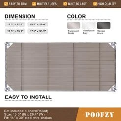 Heavy Duty Wire Shelf Liner 14 X 24 Inch, Non Adhesive Shelf Liners For Kitchen Cabinets (Pack Of 5, Grey) 12 Heavy Duty Wire Shelf Liner 14 X 24 Inch, Non Adhesive Shelf Liners For Kitchen Cabinets (Pack Of 5, Grey) -Peugeot Shop 51OP7XVX8wL