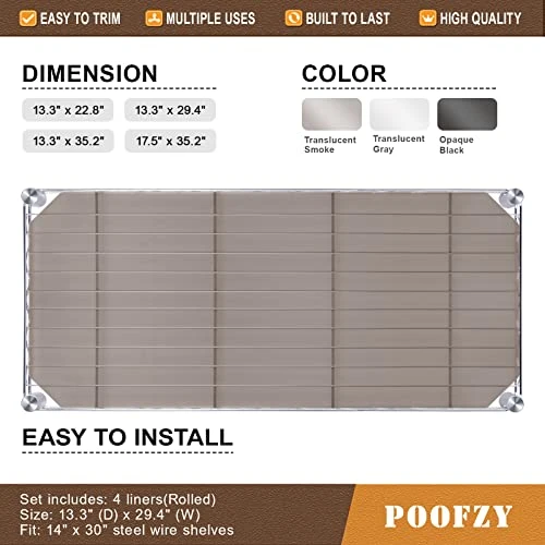 Heavy Duty Wire Shelf Liner 14 X 24 Inch, Non Adhesive Shelf Liners For Kitchen Cabinets (Pack Of 5, Grey) 3 Heavy Duty Wire Shelf Liner 14 X 24 Inch, Non Adhesive Shelf Liners For Kitchen Cabinets (Pack Of 5, Grey) - Image 3