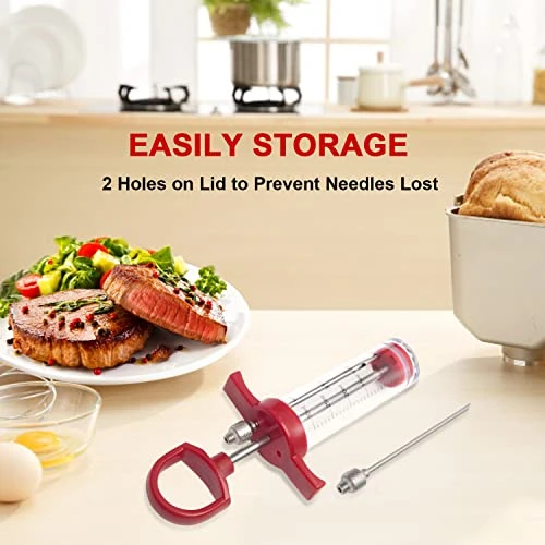 Ofargo Meat Injector Syringe, Meat Injectors For Smoking And BBQ With 2 Marinade Injector Needles; Injector Marinades For Meats, Turkey, Beef; 1-oz; User Manual Included 3 Ofargo Meat Injector Syringe, Meat Injectors For Smoking And BBQ With 2 Marinade Injector Needles; Injector Marinades For Meats, Turkey, Beef; 1-oz; User Manual Included - Image 3