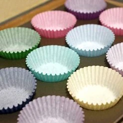 Mini Cupcake Liners Muffin Wrappers Rainbow Bright Baking Cups Paper, 400 Pack -Peugeot Shop 51Oe6pwDPPL